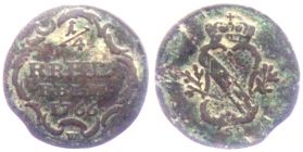 Baden - 1766 W - Karl Friedrich (1738-1811) - 1/4 Kreuzer - s