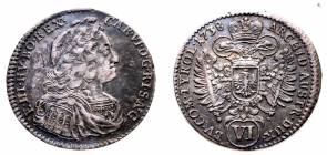 Österreich - Haus Habsburg - 1738 - Karl VI. (1711-1740) - 6 Kreuzer - f.vz