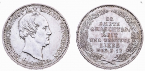 Sachsen - 1864 - Friedrich August II. (1836-1854) - Auf den Tod des Königs - 1/3 Taler - vz-st