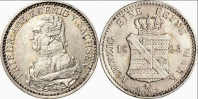 Sachsen - 1825 GS - Friedrich August I. (1806-1827 - 1/6 Taler - vz
