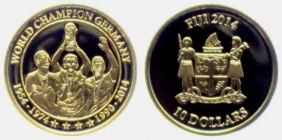 Fiji - 2014 - Fussball WM 2006 in Deutschland - Weltmeister Deutschland - 10 Dollars - PP