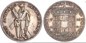 Braunschweig-Calenberg-Hannover - 1702 HB - Georg Ludwig (1698-1714) - St. Andreas mit Kopf nach rechts - Ausbeutetaler - gutes vz