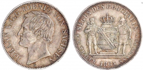 Sachsen - 1865 B - Johann (1854-1873) - Ausbeutevereinstaler - f.vz