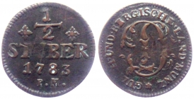 Jülich-Kleve-Berg - 1783 PM - Karl Theodor (1742-1799) - 1/2 Stüber - ss+