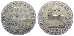 Braunschweig-Lüneburg - 1791 MC - Karl Wilhelm Ferdinand (1780-1806) - 1/6 Taler - vz-SF