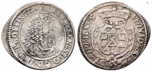 Öttingen, Grafschaft - 1676 - Albrecht Ernst I. (1659-1683) - 6 Kreuzer - ss