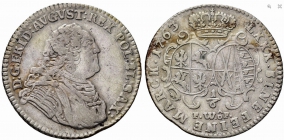 Sachsen - 1763 FWöF - Friedrich August II. (1733-1763) - 1/6 Taler - ss-vz