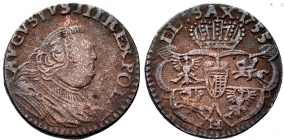 Sachsen - 1755 H - Friedrich August II. (1733-1763) - 3 Schilling / Kupfergroschen - ss-vz