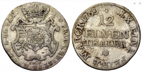 Sachsen - 1763 IWöF - Friedrich Christian (1763) - 1/12 Taler / Doppelgroschen - ss-vz