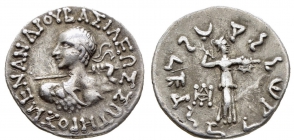 Griechenland - Baktrien - 155-130 BC - Menander I. Sotor (155-130 BC) - Drachme - vz