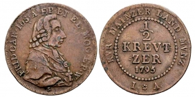 Mainz, Bistum - 1795 - Friedrich Karl Joseph von Erthal (1774-1802) - 1/2 Kreuzer - ss-vz