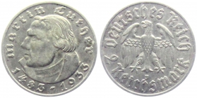 Drittes Reich - J 352 - 1933 J - Martin Luther - 2 Reichsmark - vz