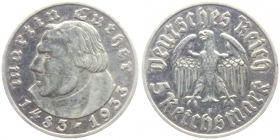 Drittes Reich - J 353 - 1933 F - Martin Luther - 5 Reichsmark - ss+