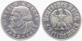 Drittes Reich - J 353 - 1933 D - Martin Luther - 5 Reichsmark - f.st