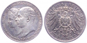 Mecklenburg-Schwerin - J 86 - 1904 A - Friedrich Franz IV. (1901-1918) - Hochzeit mit Alexandra - 2 Mark - vz-st