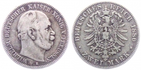 Preussen - J 96 - 1880 A - Kaiser Wilhelm I. (1861-1888) - 2 Mark - ss
