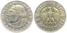 Drittes Reich - J 352 - 1933 A - Martin Luther - 2 Reichsmark - ss-vz