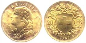 Schweiz - 1947 - Vrenerli - 20 Franken - f.st