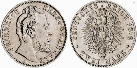 Anhalt - J 19 - 1876 A - Friedrich I. (1871-1905) - 2 Mark - ss-vz