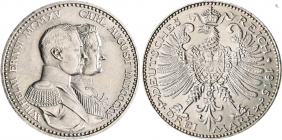 Sachsen-Weimar-Eisenach - J 163 - 1915 A - Wilhelm Ernst (1901-1918) - 100-Jahrfeier des Großherzogtums - 3 Mark - f.st